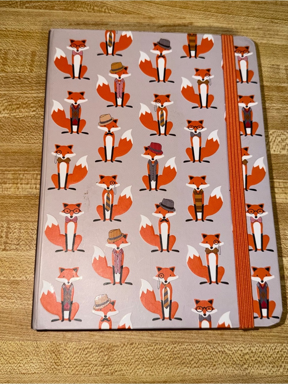 Fox Pattern hard cover Journal Peter pauper‎ press notebook 8x6